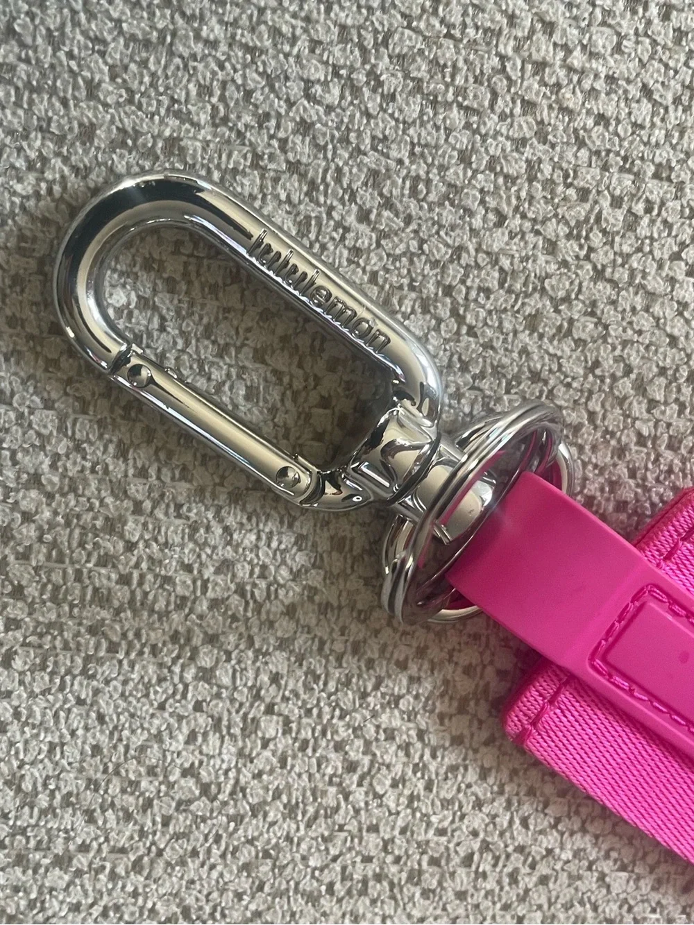 lululemon athletica Hot Pink Logo Strap Key Holder